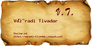 Váradi Tivadar névjegykártya